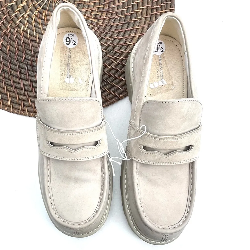 Vagabond Womens Shoes Loafers Sand Cosmo 2.0 Leather Lug Sole Size 10 - Image 2