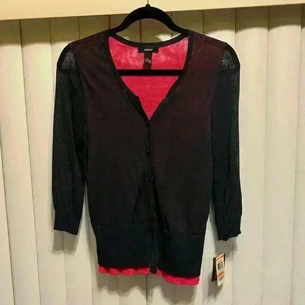 NWT Alfani two-tone vibrant colored cardigan size small - Image 3