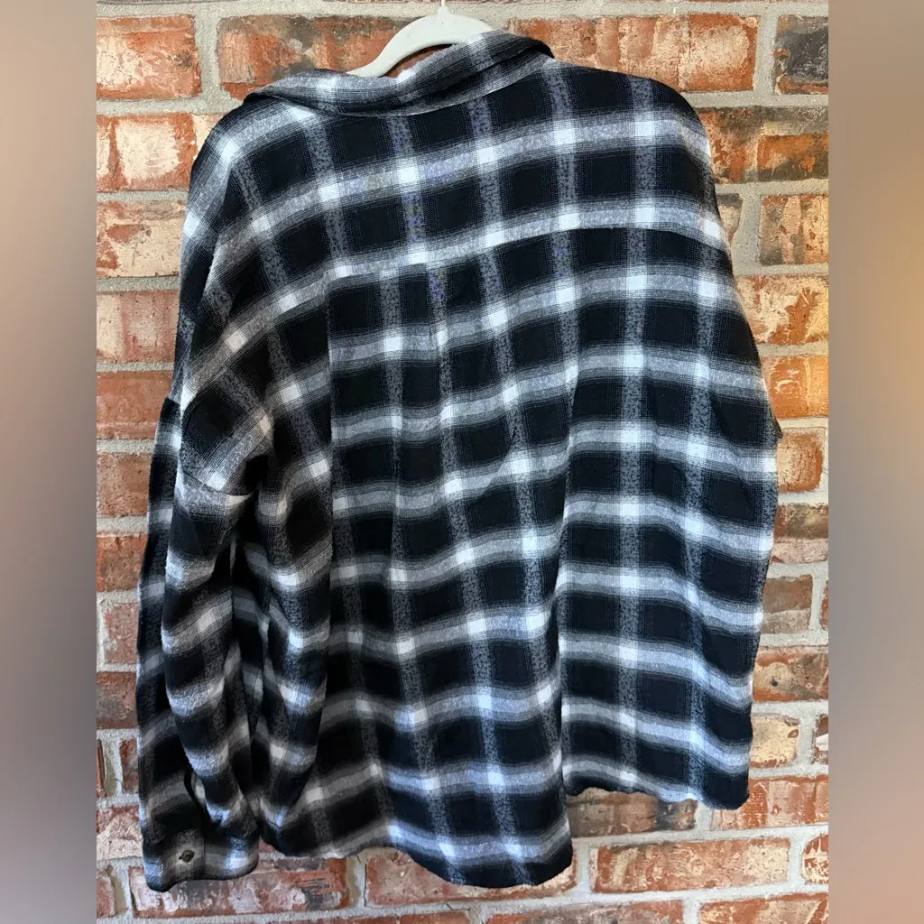 Pink Lily  x Darylann Denner Black and White Plaid Button Down Shirt - Image 4