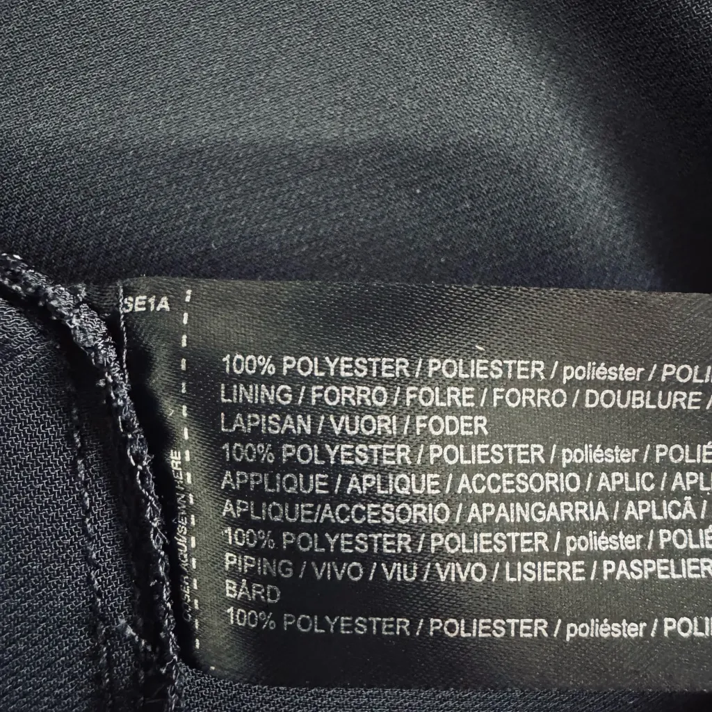 Mango‎ Women Black Long Sleeve Lapel Collar Wrap Casual Short Dress Size 8 - Image 8