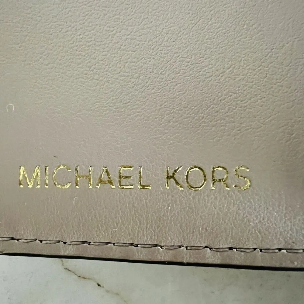 MICHAEL KORS Jet Set Truffle Logo Leather Medium Tri-Fold Card Wallet - Image 6