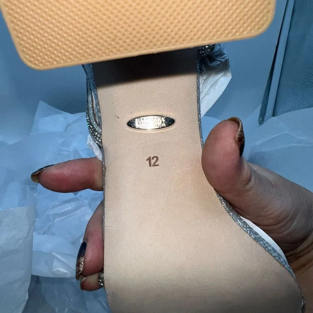 Badgley Mischka Collection Rebekah Block Heel Sandal in Silver - Image 9