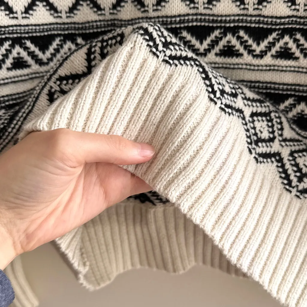 Chaps Women's Mockneck Ribbed Sweater, Black Fairisle, Petite Medium - Image 11