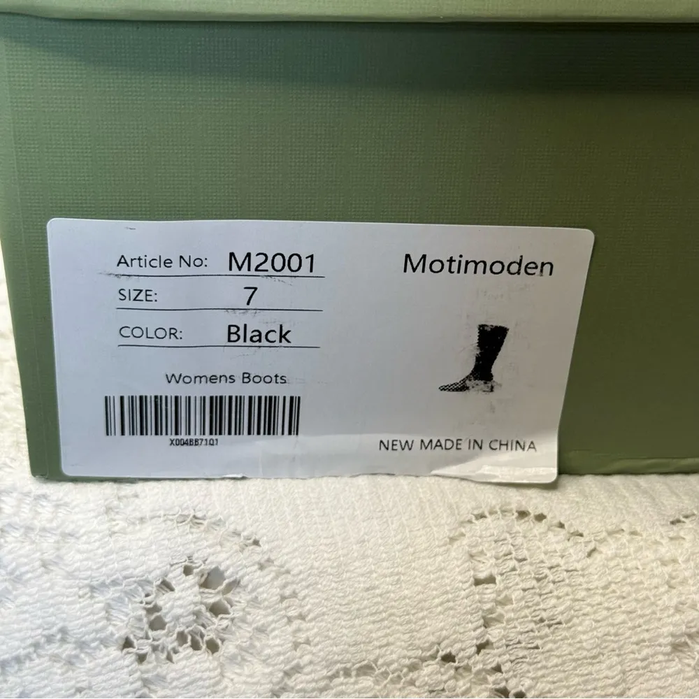 Motimoden pointy Knee High Boots Heel zipper Black size‎ 7 Rocker, Whimsigoth - Image 15