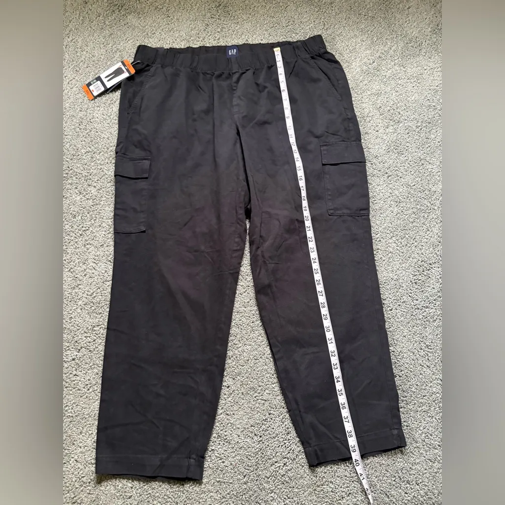 GAP Twill Cargo Pants Black Womens Size XXL NWT Pull On Pockets - Image 3