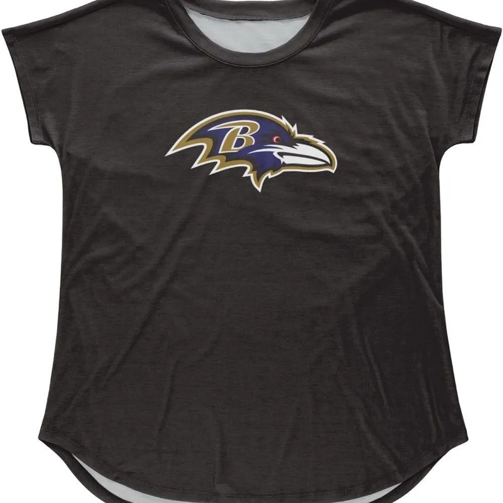 Foco NFL Women's Black Graphic Tee Baltimore Ravens - Image 3