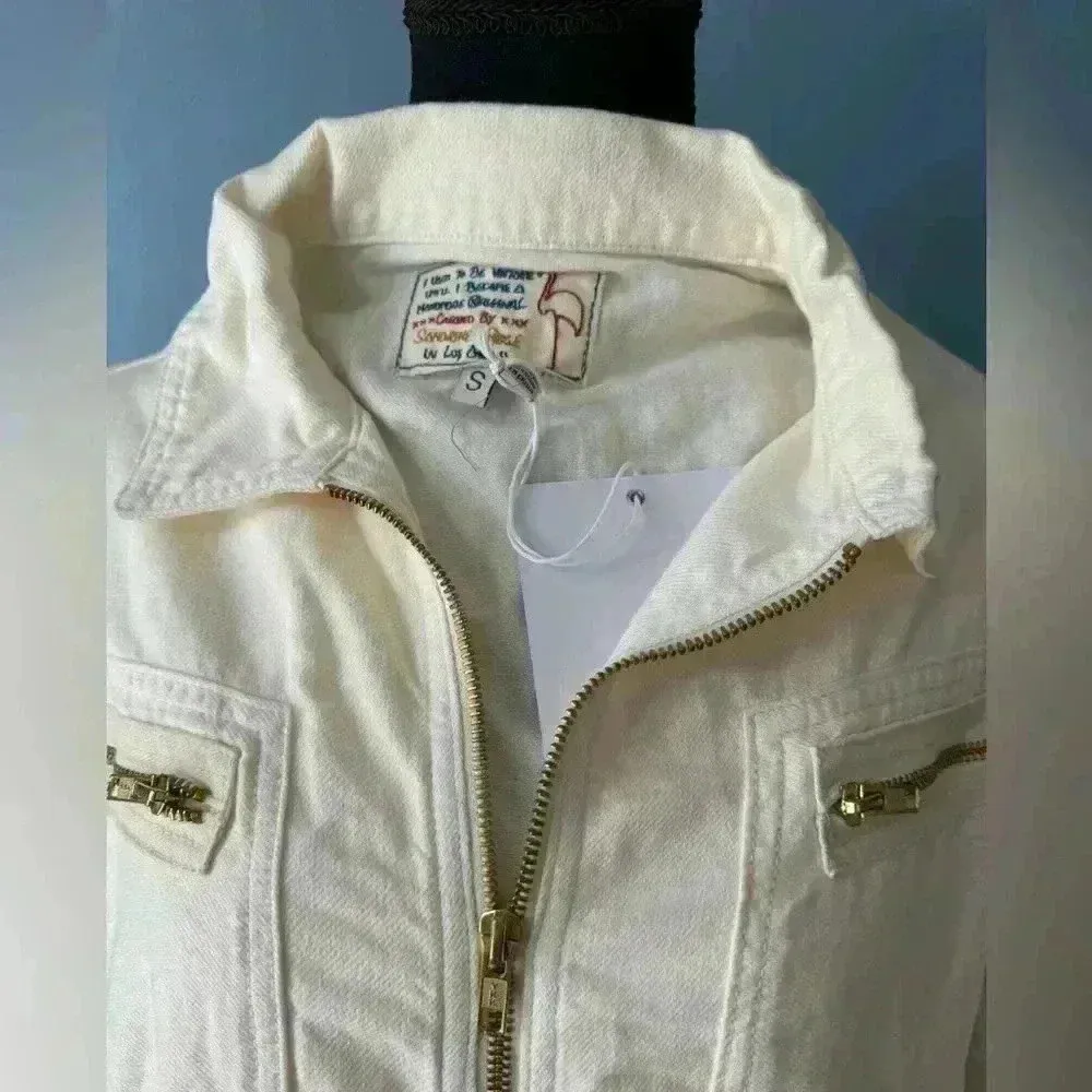 NWT Free People Sandrine Rose Coveralls Denim Jumpsuit ~ Snow ~ Small - Image 2