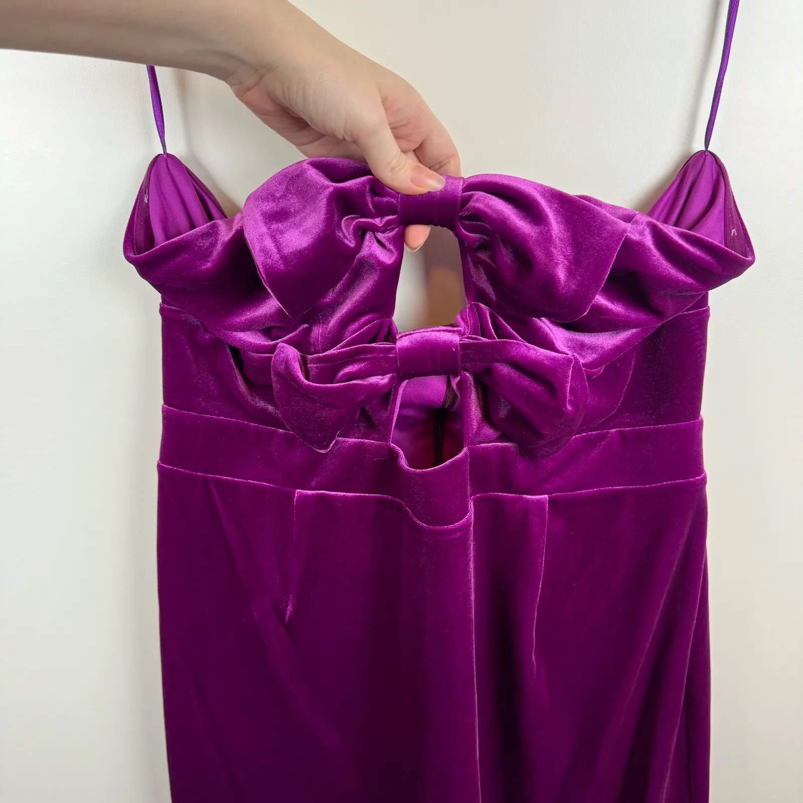 NWT Avec Les Filles Bow‎ Strapless Cutout Mini Dress in Fuchsia Sz XL | Holiday - Image 3