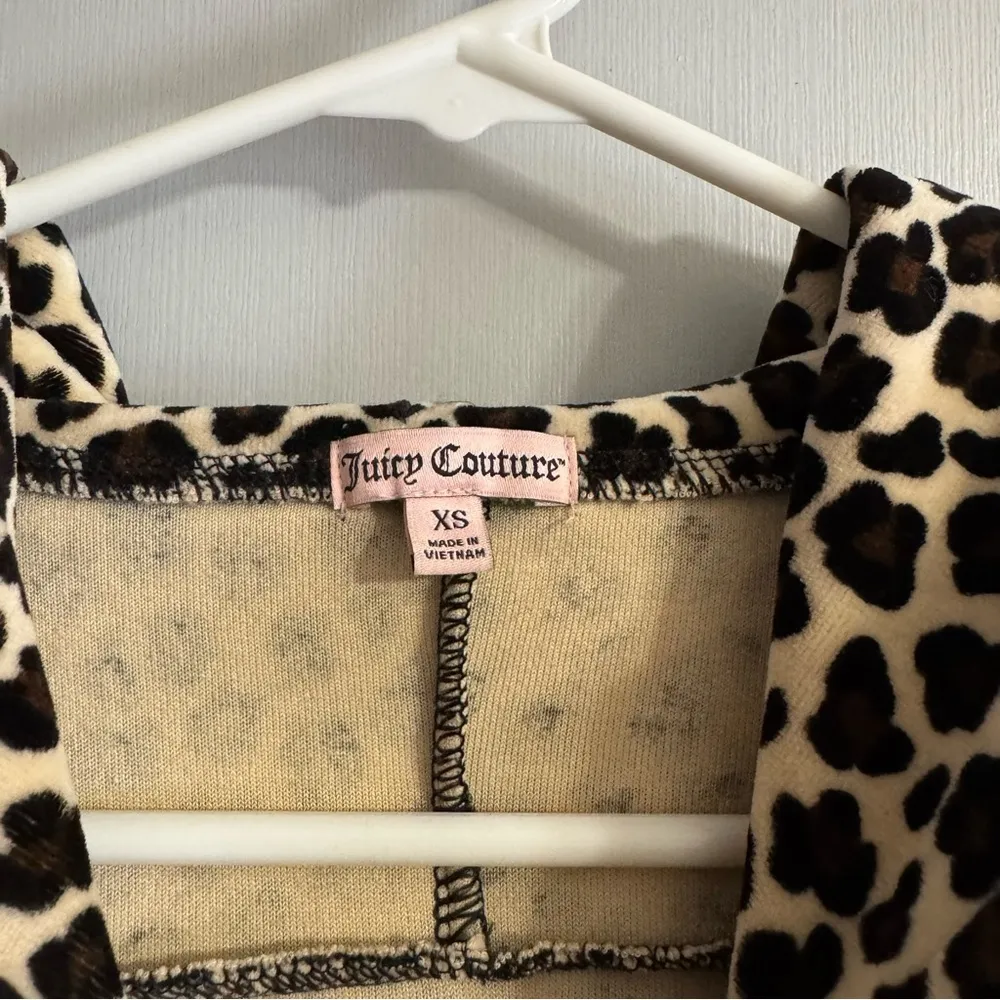Juicy Couture Velour Leopard Hoodie Jacket Size XS - Image 3