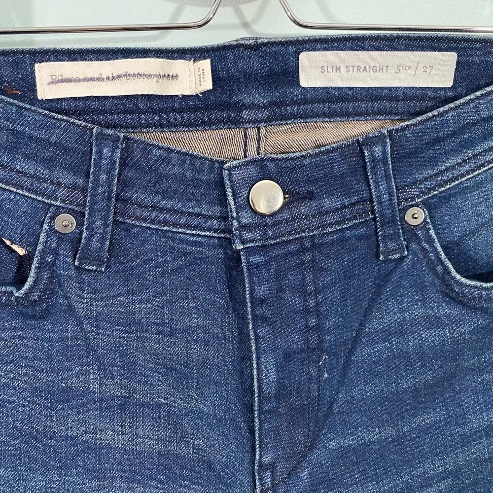 Pilcro And the Letterpress Anthropologie Mid Rise Slim Straight Jeans Size 27 - Image 4