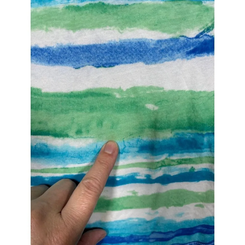 Lauren‎ Ralph Lauren Women's L Striped Watercolor Print T-Shirt Casual Coastal - Image 3