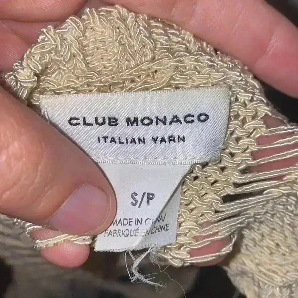 Club Monaco  Italian Yarn Cream Colored Tunic Tank Top Women's Size Small - Image 5