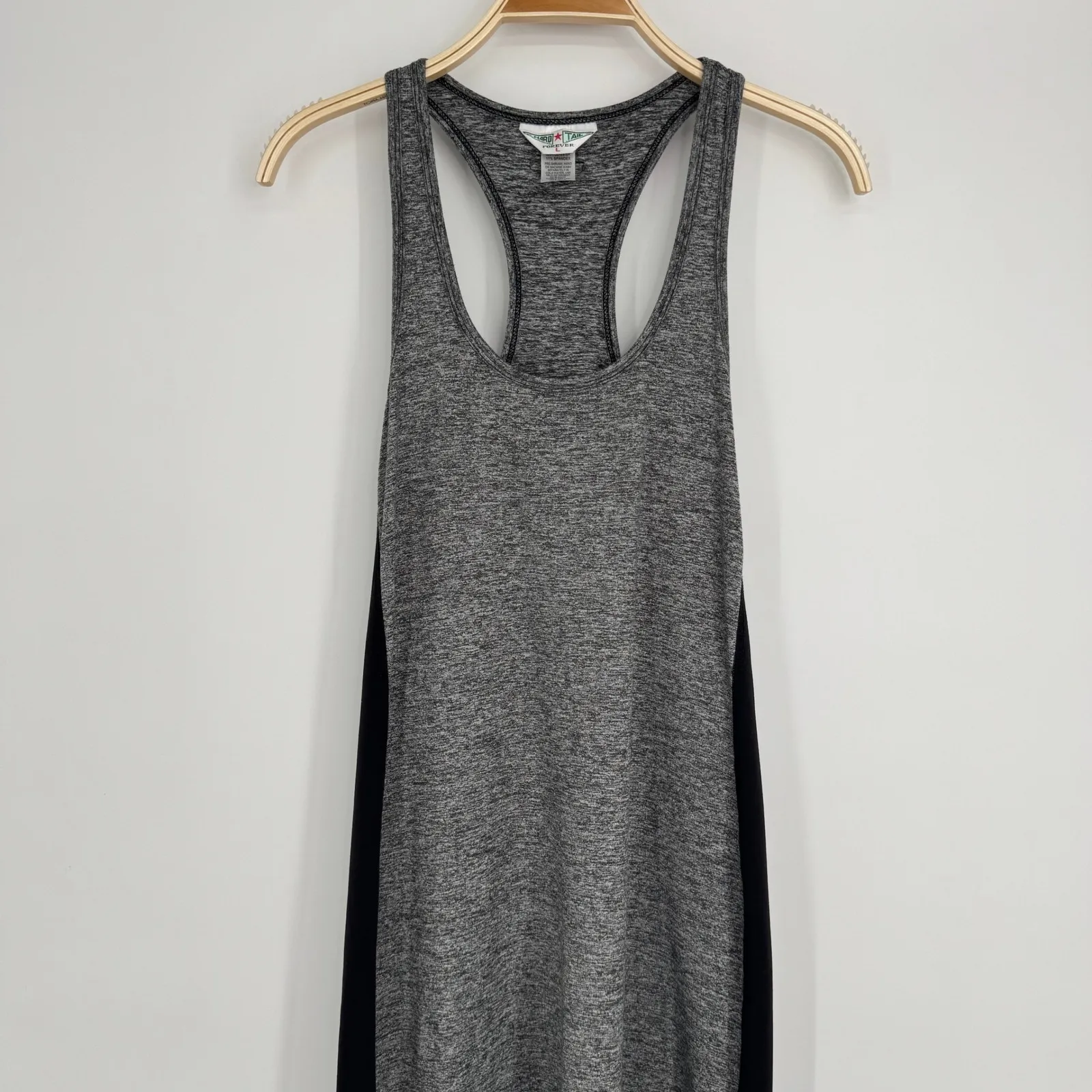 Hard Tail Racerback Maxi Tank Dress Size Large Gray Black Athleisure Minimalist - Image 4