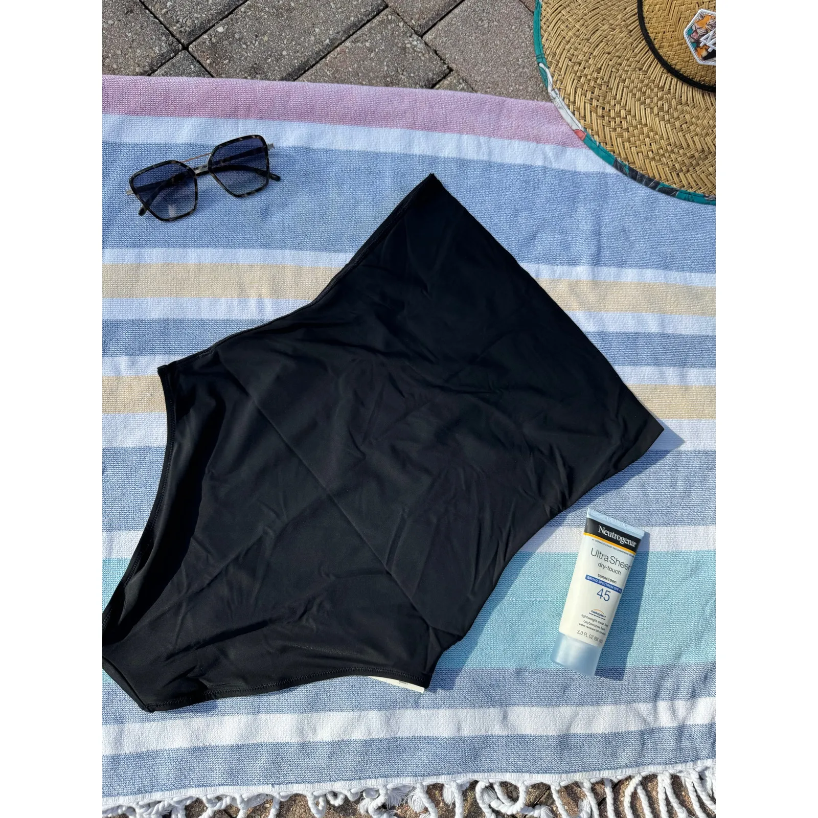 NWT, Aerie, Fold-Over Waist, Bikini Bottom, Black, Sz M - Image 3