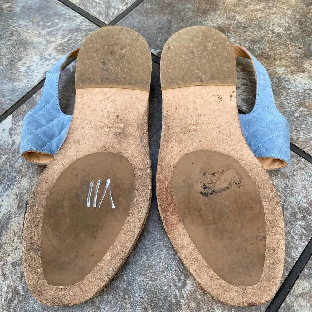 Aquatalia By Marvin K. Whistler Blue Leather Sandals Sz 9 - Image 10