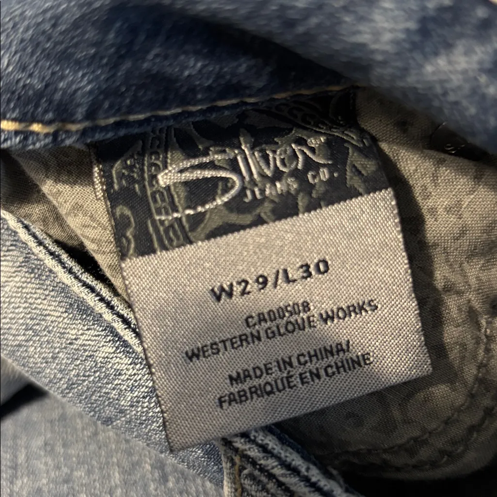 Silver Suki Flare Jean Sz 29X29 Stretch Low Rise Med Wash Western Boho Hippy - Image 6