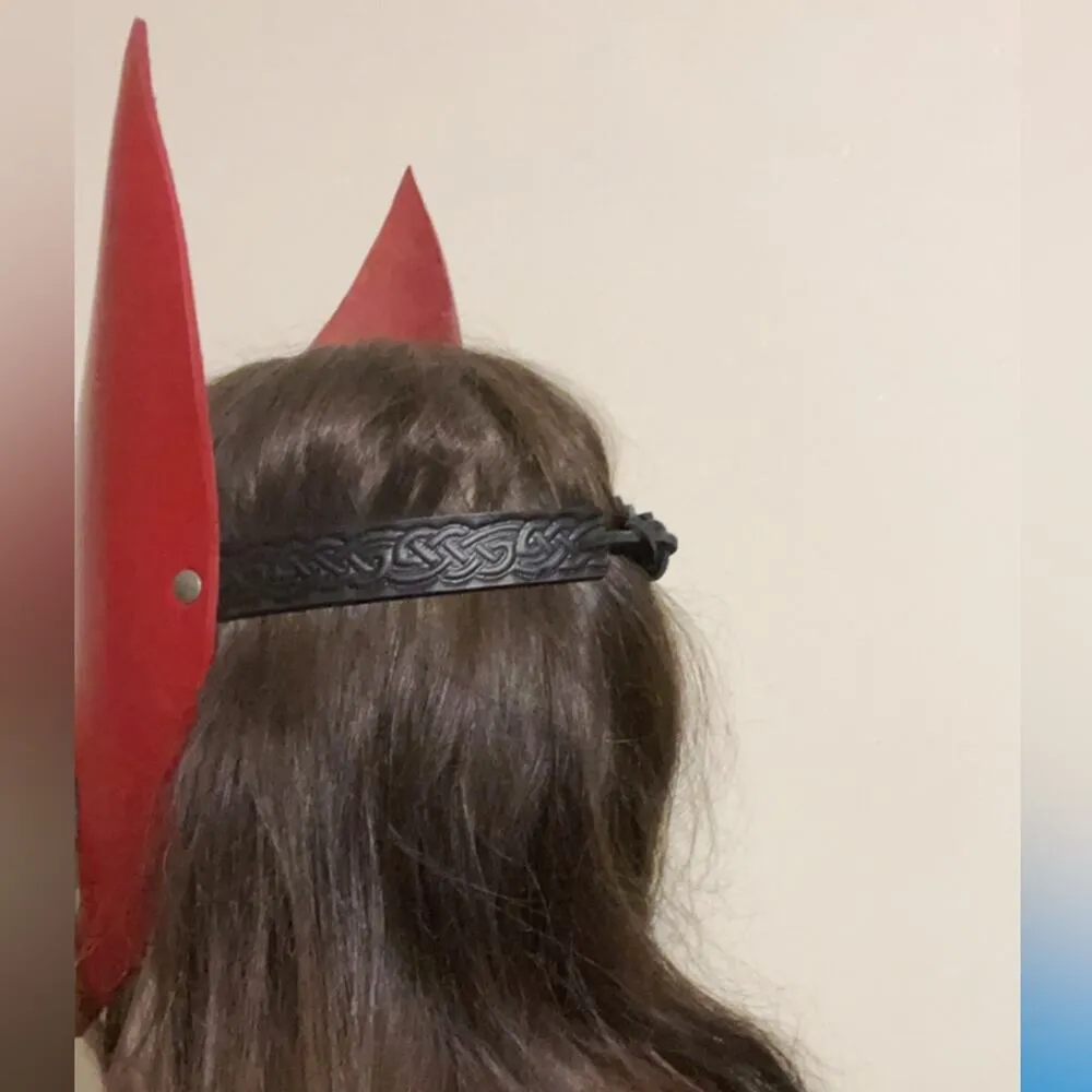 Scarlet Witch Leather handtooled Cosplay Headpiece - Image 9