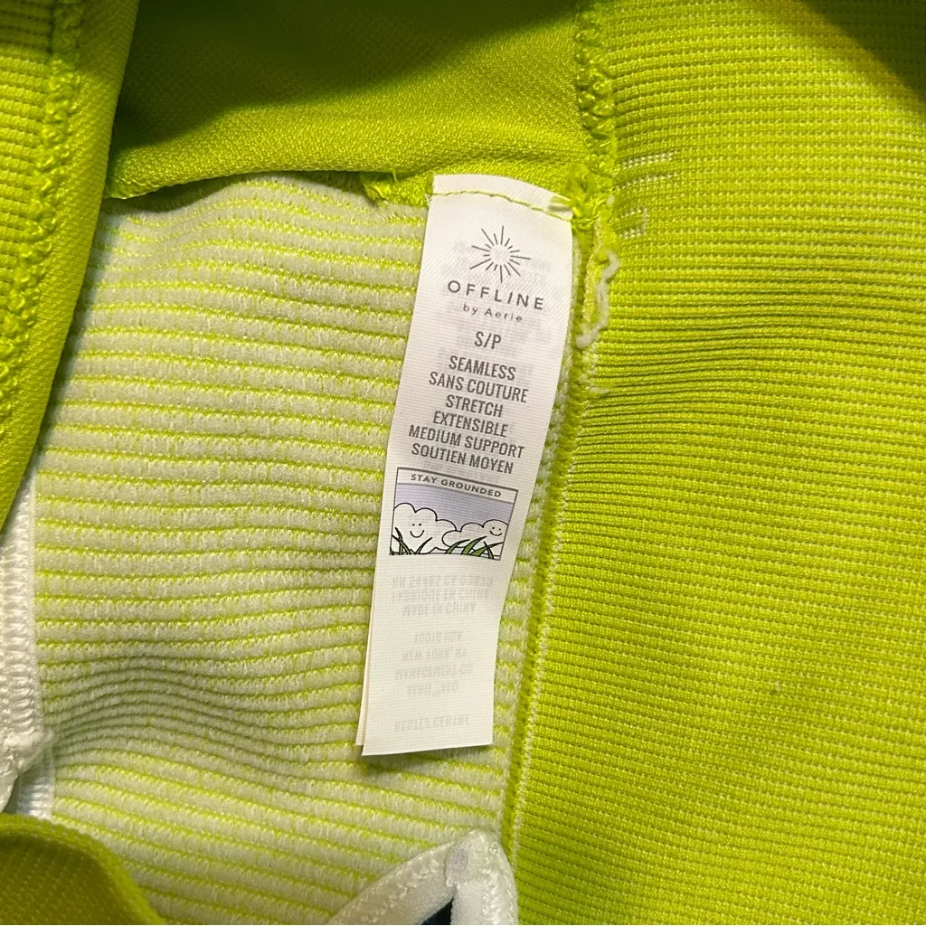 Aerie Green Seamless Longline Corset Sports Bra Women’s Size Small - Image 5