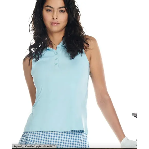 Kyodan Petite Focus Golf‎ Sleeveless Polo in Glow Blue Size S NWT - Image 2