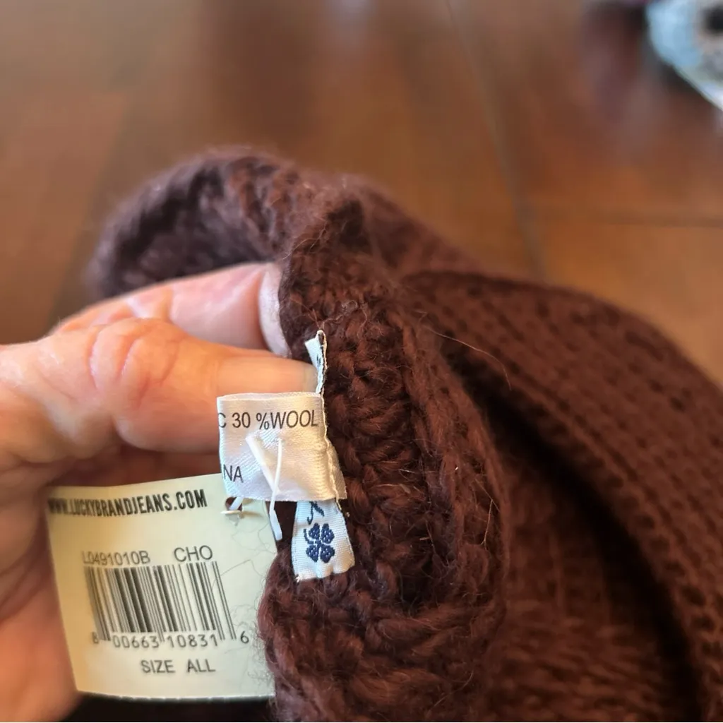 NWT Lucky Brand Newsboy Knitted Cap Brown Wool/poly  Blend One Size Unisex VTG - Image 7