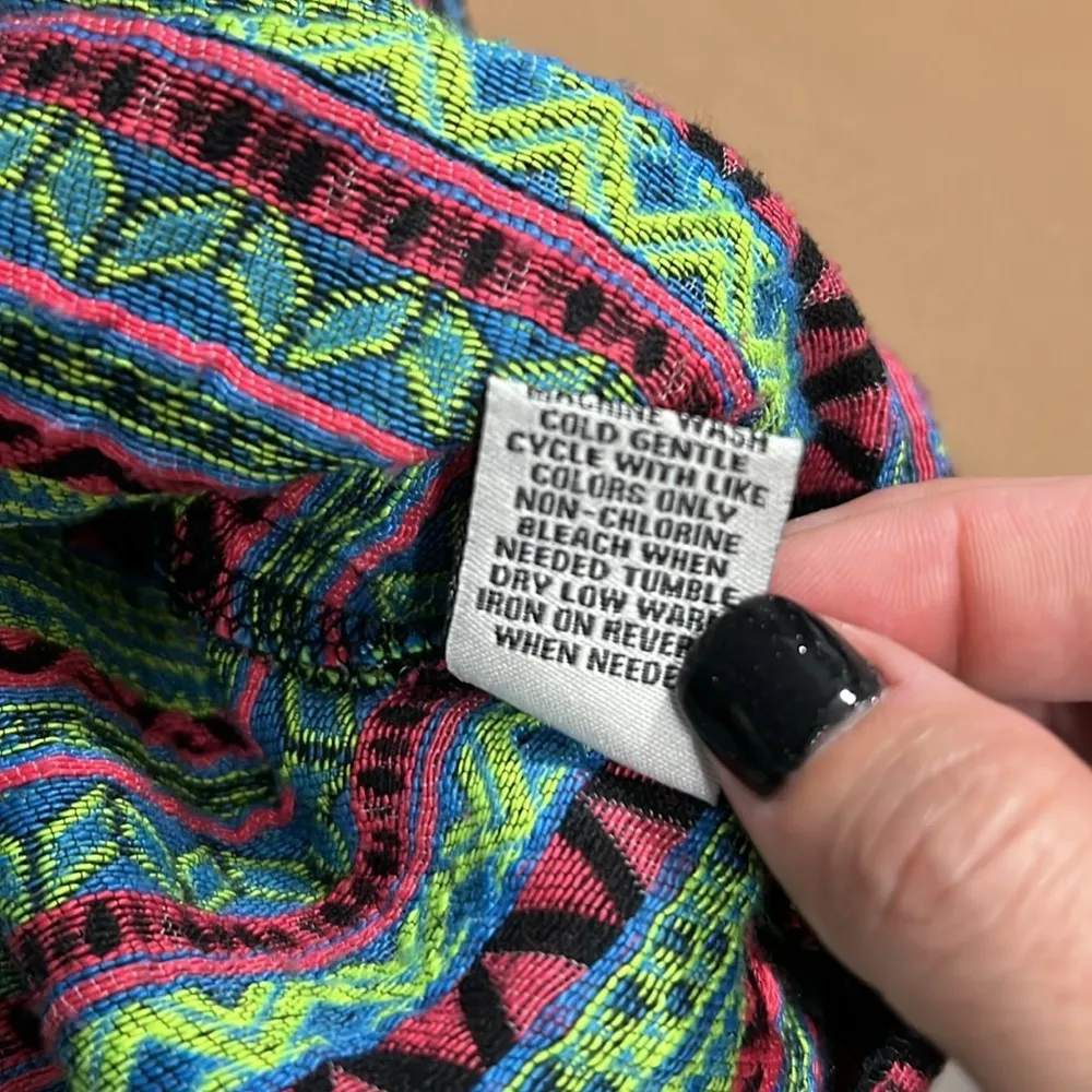 Shrinking Violet  size large side zip mini skirt not lined neon pattern retro - Image 8