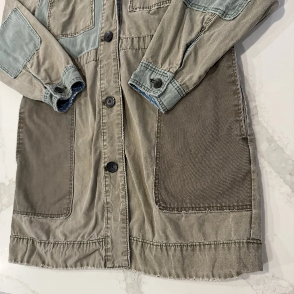 Free People We The Free Apollo Utility Patchwork Military Jacket Women’s Medium - Image 4