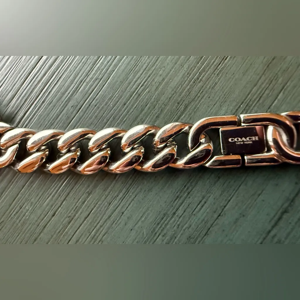 Coach Silver Watch with Cuban Chain - Image 5