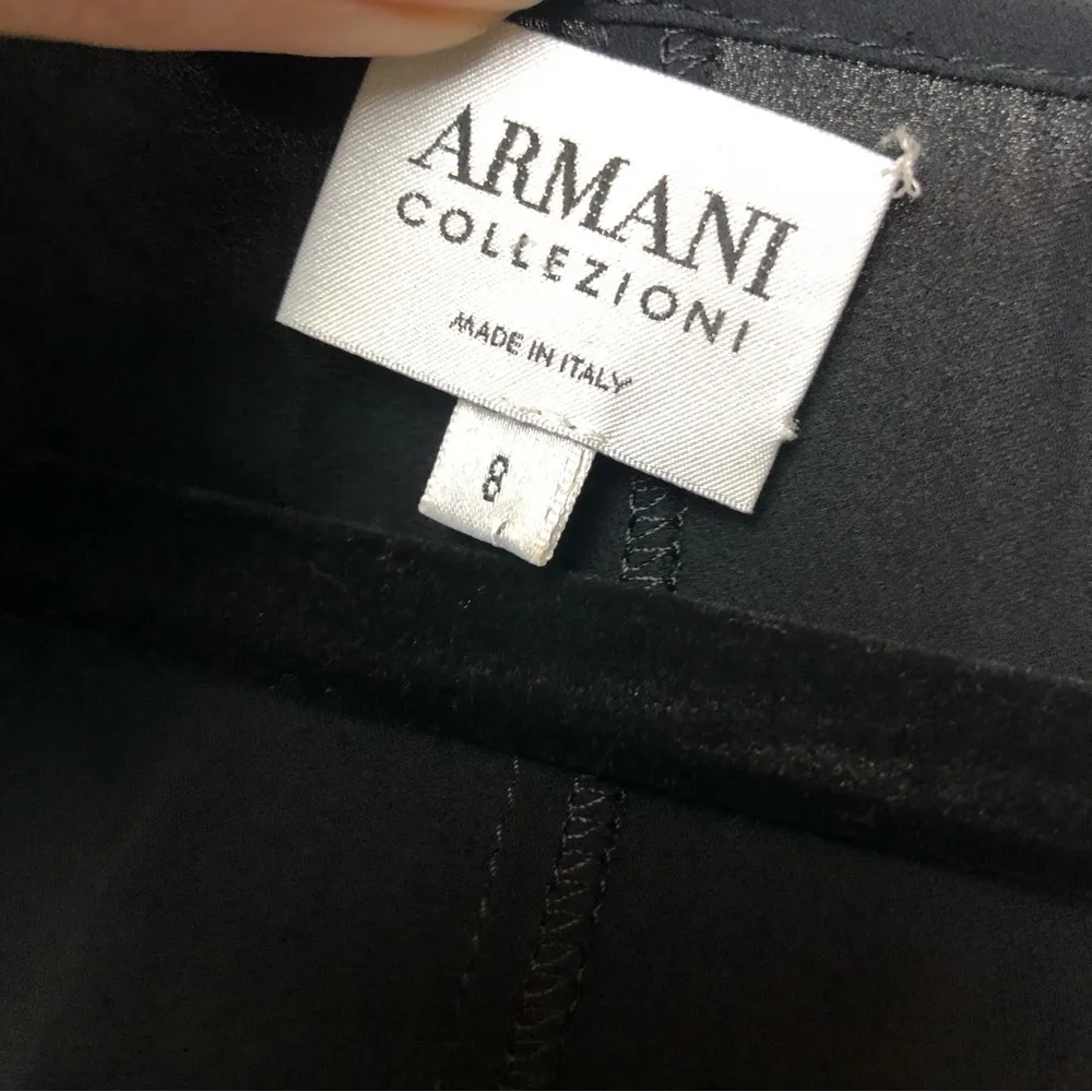 Armani Collezioni V Neck Blouse Short Sleeve Black - Image 2