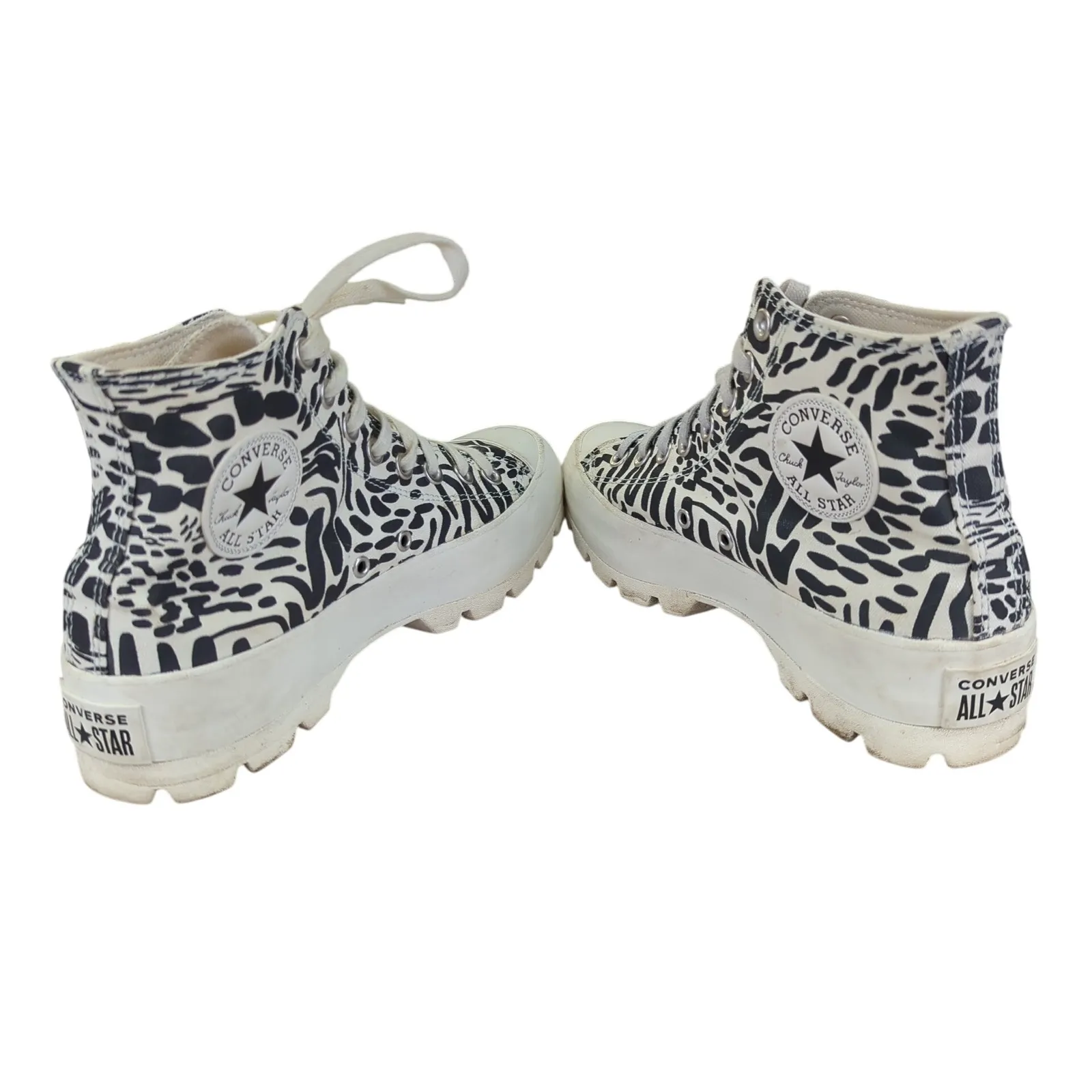 Converse‎ CTAS Lugged Zebra Print Platform High Top Sneakers Women's 9 Animal - Image 5