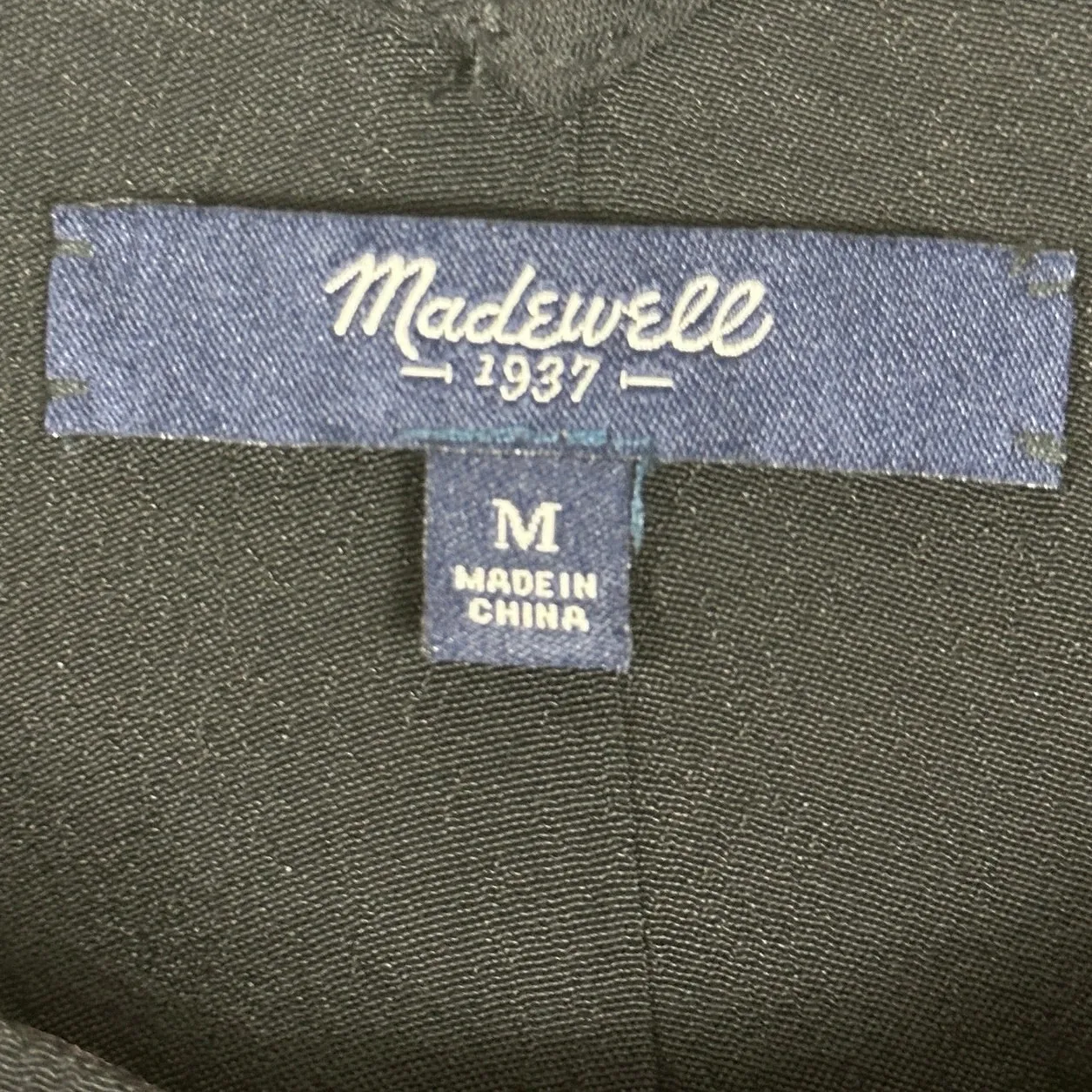 Madewell Mini Dress Womens M Black Viscose Faux Leather Trim Minimalist Chic - Image 5