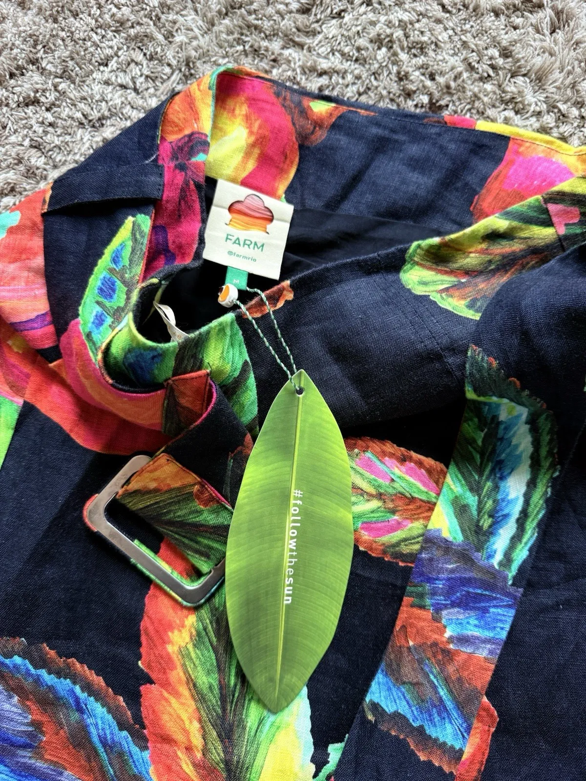 Farm Rio Mini Skirt Women's Linen Size Medium - Image 7