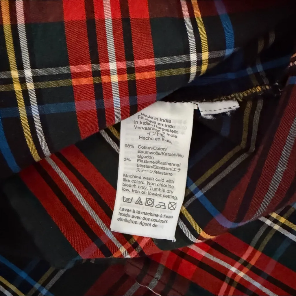 J.Crew Slim Stretch Perfect Shirt Stewart Tartan Plaid Size 4 Christmas Holiday - Image 5