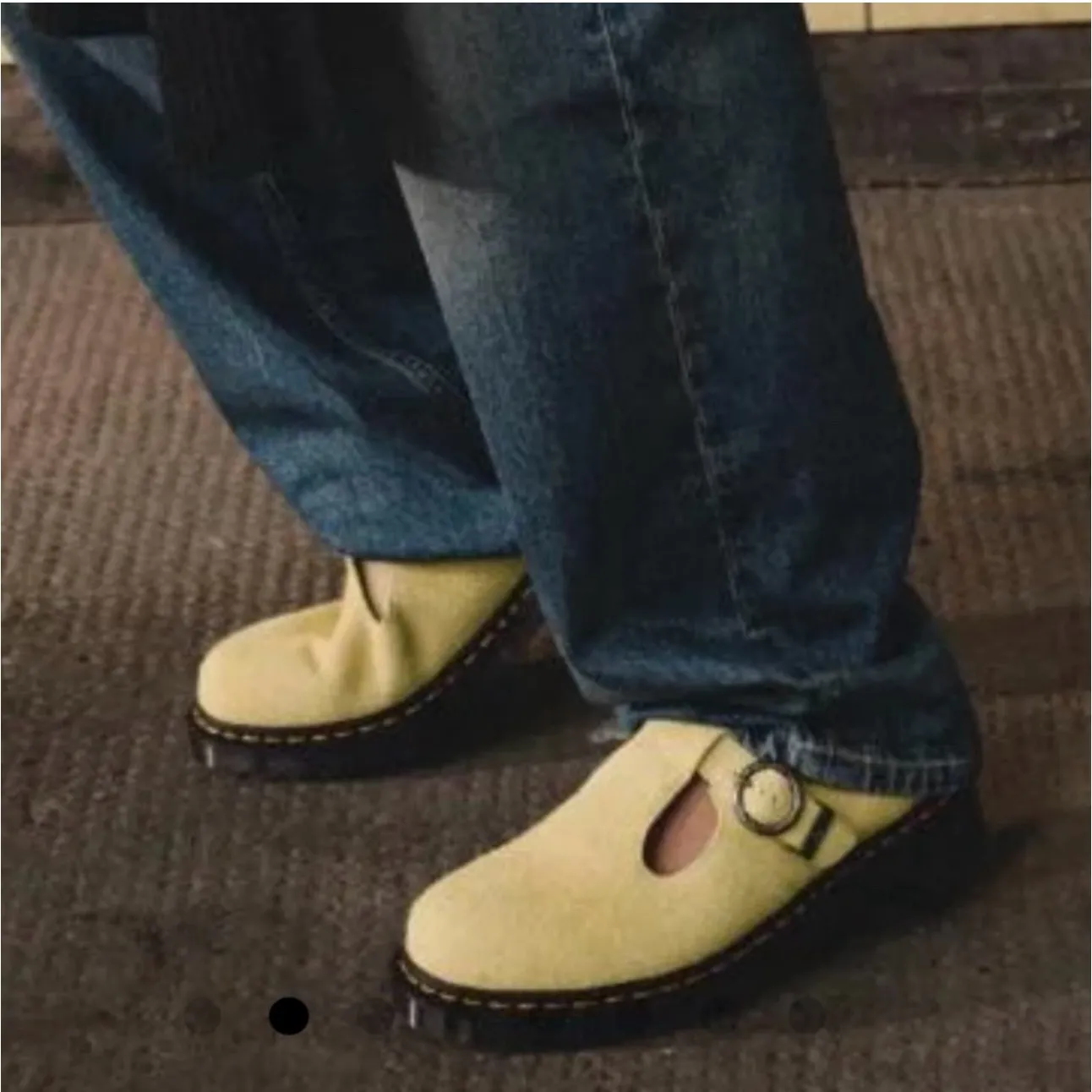 New! Dr Martens T-Bar Hazy Yellow Long Napped Suede Mary Janes - W 11 / M 10 - Image 2