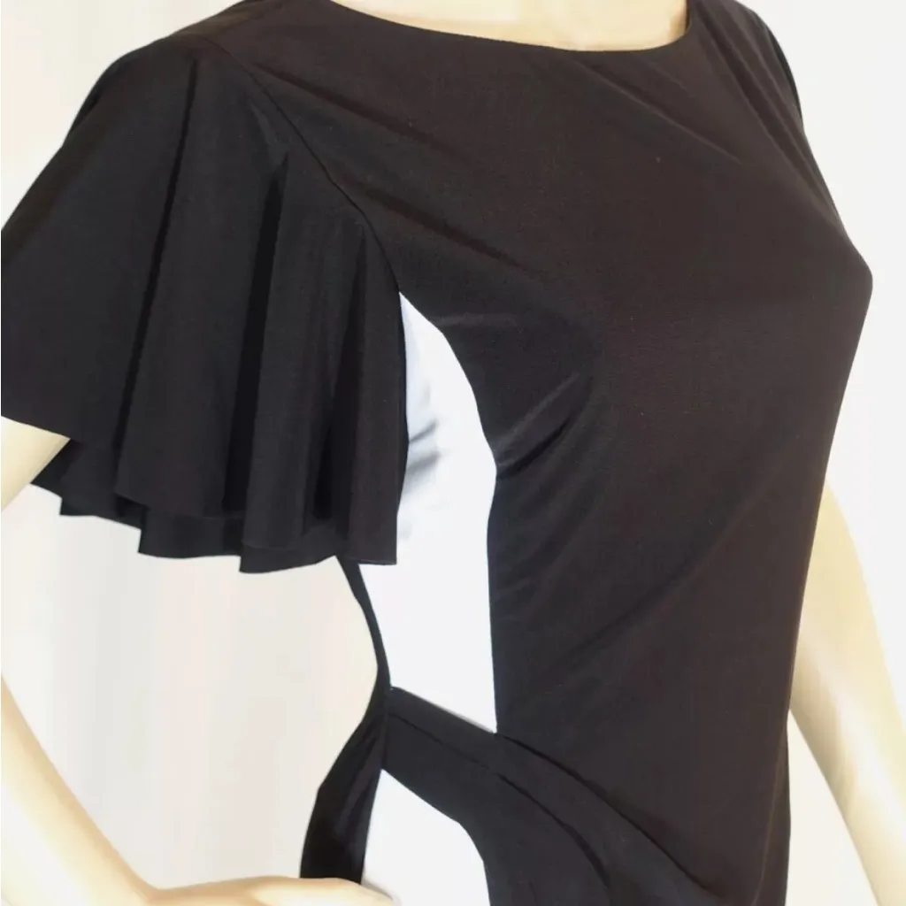 AMERICAN‎ LIVING BLACK-WHITE COLORBLOCK SLINKY KNIT FLARED SLEEVE DRESS 6 - Image 7