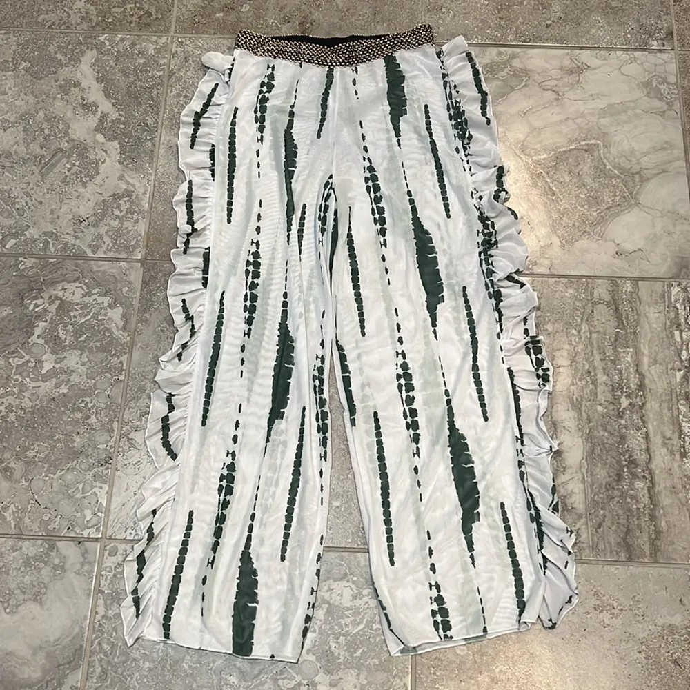 Tie Dye Print Bikini One Shoulder High-Cut Cover Pants, Size XL NEW in Packaging - Image 3