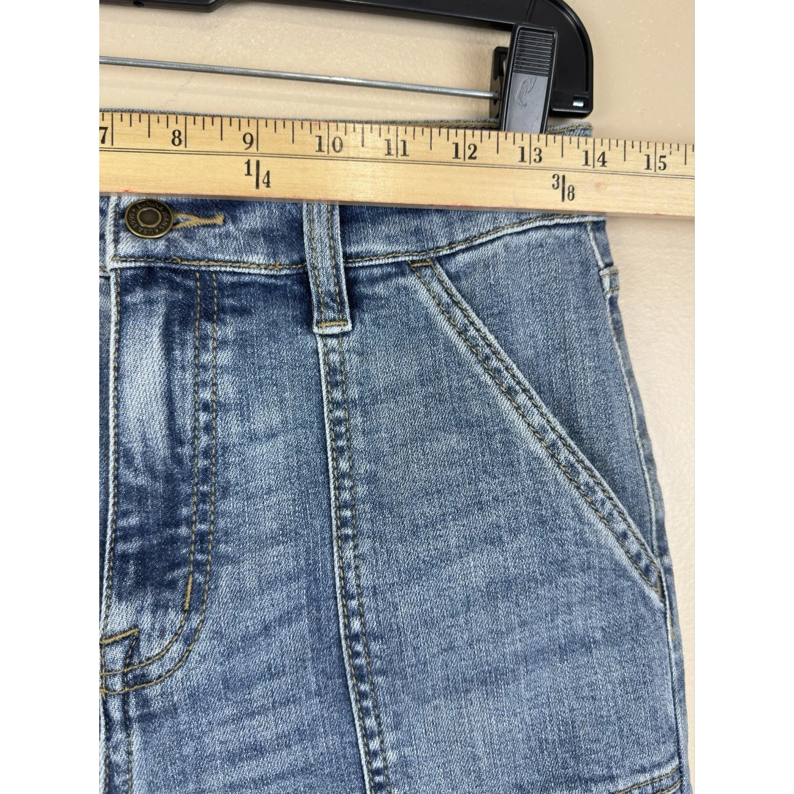 Eunina Women’s Codi Super High Rise Dad Cargo Jeans Straight Leg 3/26W - Image 12