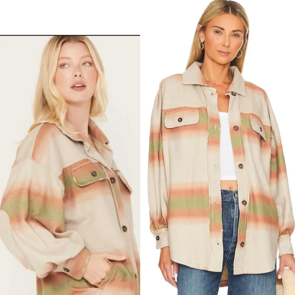 NEW Free People Ruby Earthgirl Gronolacore Shacket Marzipan Combo Sz Large $178 - Image 4