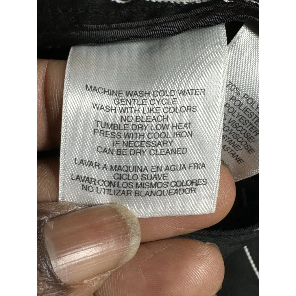 Anne Klein Womens Pinstripe Stretch Pant Black/White Work Attire Stretchy Sz 6 - Image 5