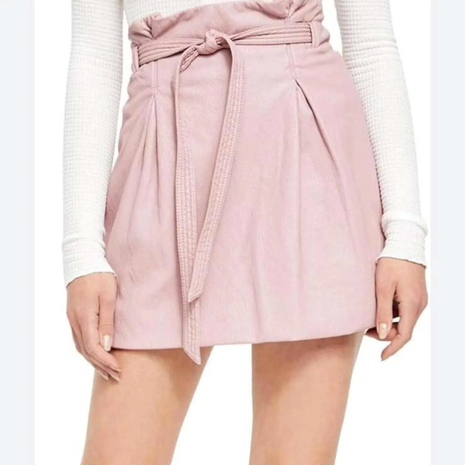 Free People Payton Paperbag Faux-Leather Mini Skirt in Mauve Women’s size 4 - Image 13