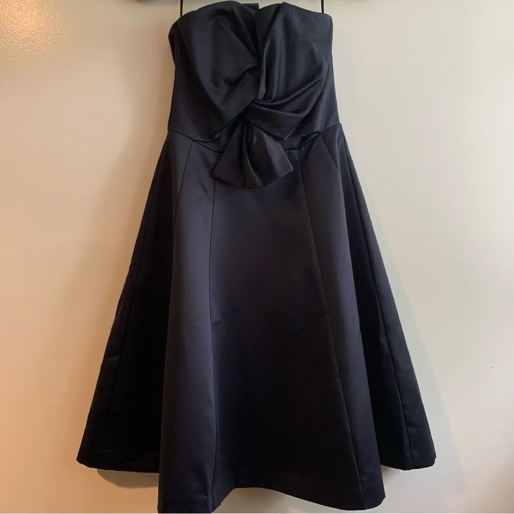 NWT H&M Dark Blue Bandeau-Style Strapless A-line Knee Length Dress size 4 - Image 2
