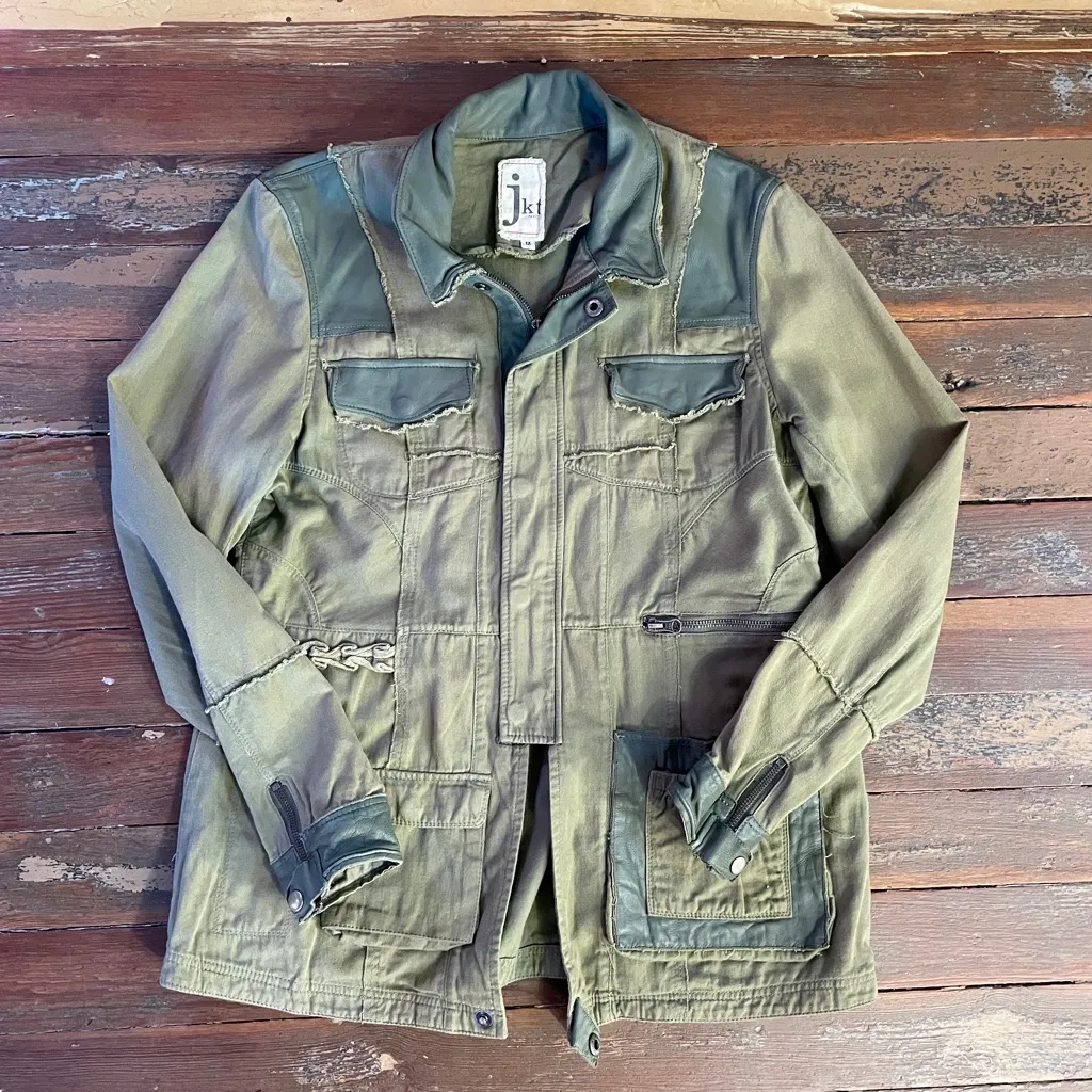 Joseph Greco JKT Jakett NY Military Utility Mixed Cargo Field Jacket Sz M 🧡🎀 Green Size M - Image 11