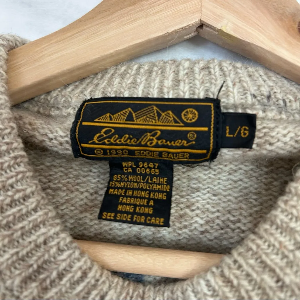 Vintage Eddie Bauer 1990 wool blend floral crewneck sweater - Image 4