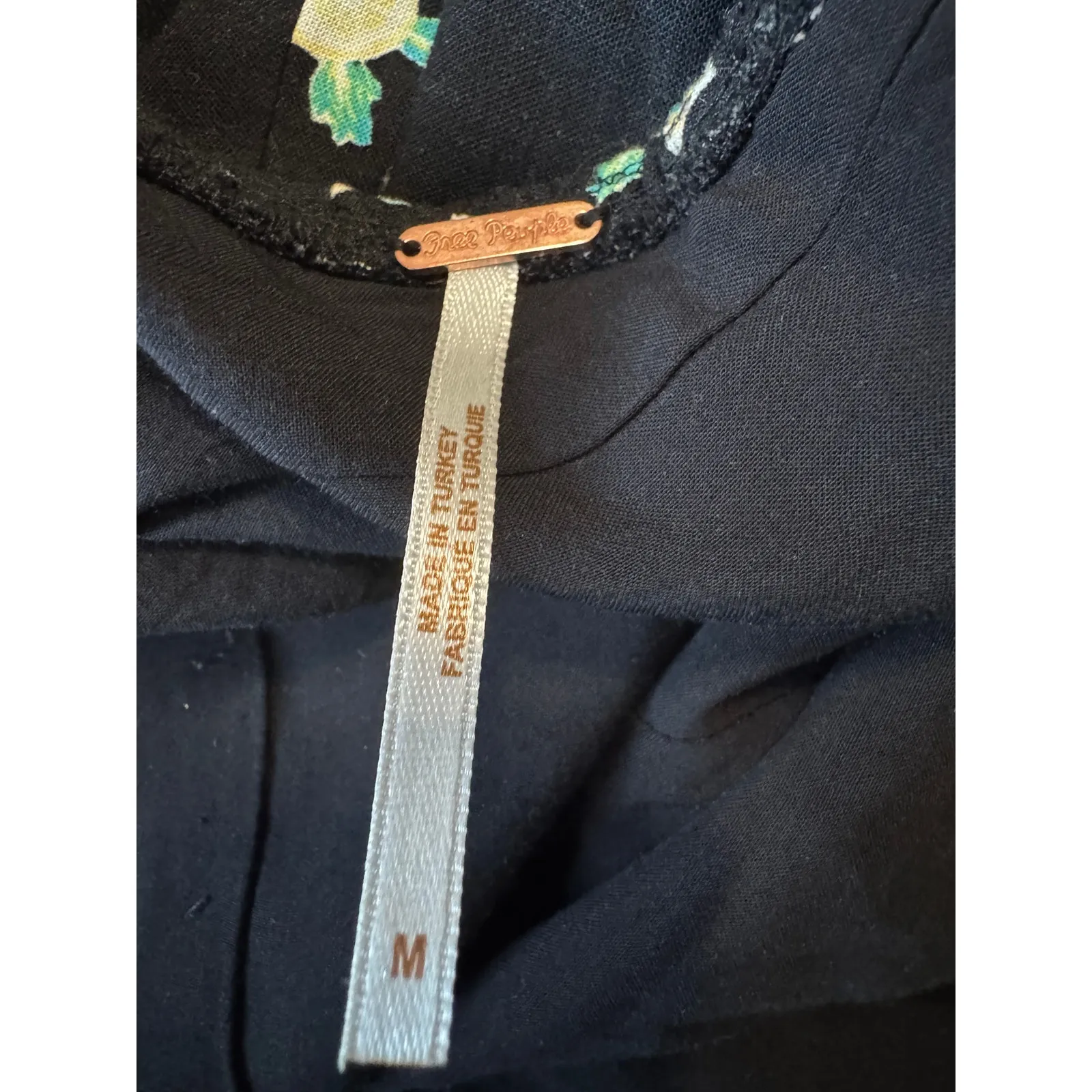 FREE PEOPLE “Like a Lady” Black Floral Mini Dress Size M Open Back, Ruffle Hem - Image 7