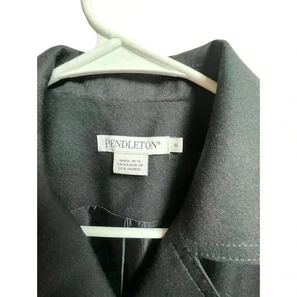 Pendleton Black Shift Belted Dress 100% Virgin Wool Career Fully Lined - Image 3