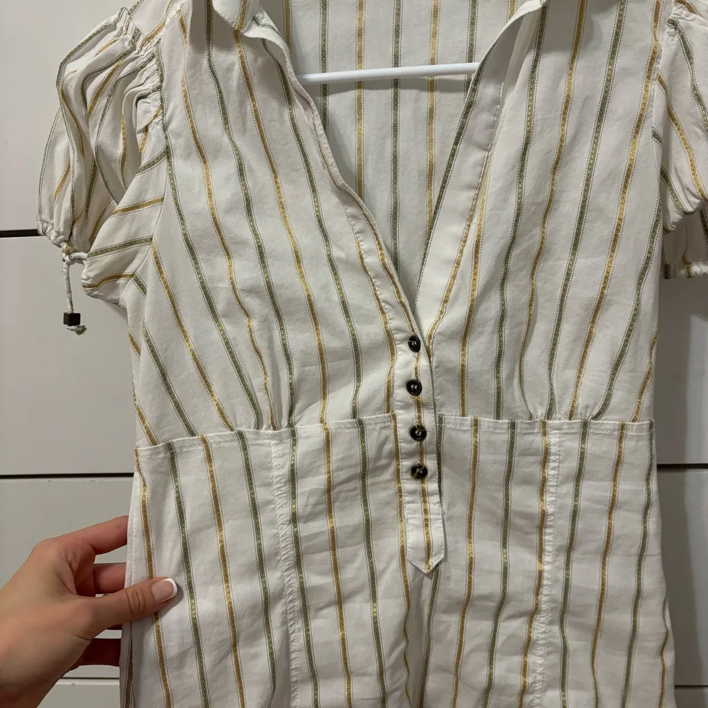 Zara Stripe Button Down Blouse - Image 4