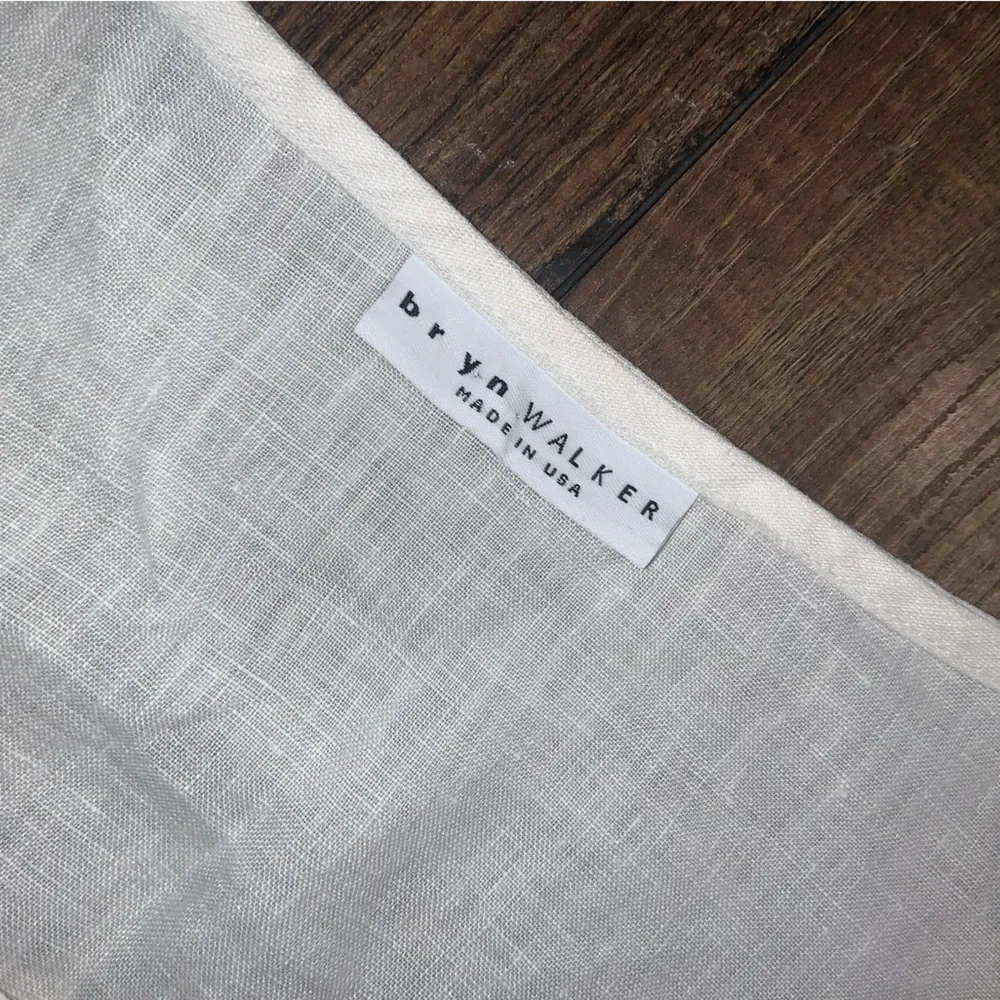 Bryn Walker Chance Linen Point Collar Short Sleeve Button-Front Boxy top spring - Image 3