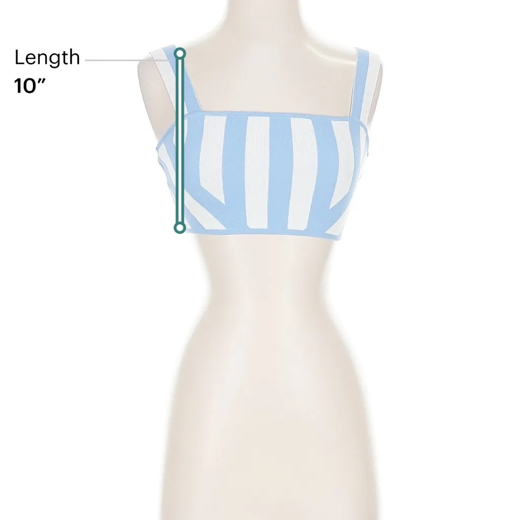 STAUD Light Blue and White Top - Image 3