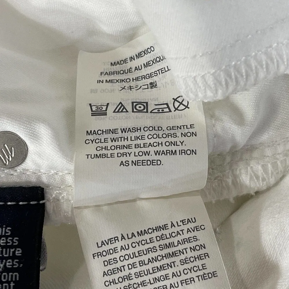 Madewell SZ 31 9" High-Rise Skinny Jeans Zip-Fly Stretch Pocket Distressed White - Image 11