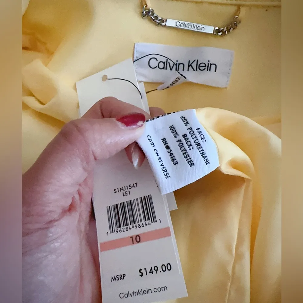 Calvin Klein soft leather jacket raincoat windbreaker NWT - Image 5