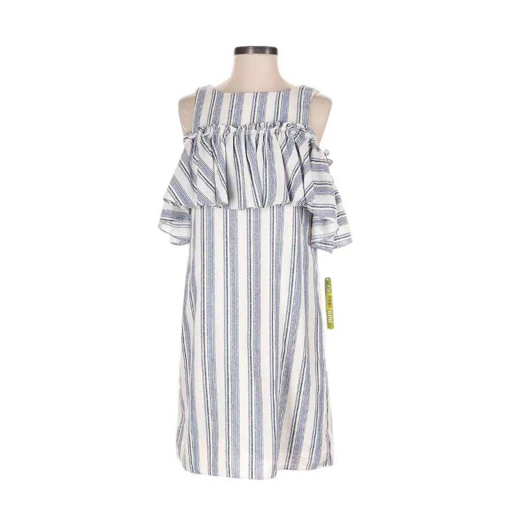 Gianni Bini Mia Striped Ruffle Off Shoulder Cotton Blend Dress Size XS NWT - Image 10